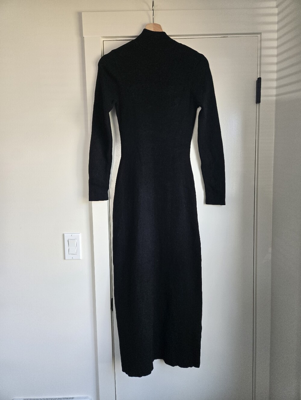 Sezane Black Harper Slit Midi Dress - Picture 5 of 5